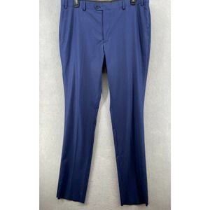 Savile Row Pants Mens Sz‎ 40W Blue Strand Straight Leg *Un-hemmed* Pockets
